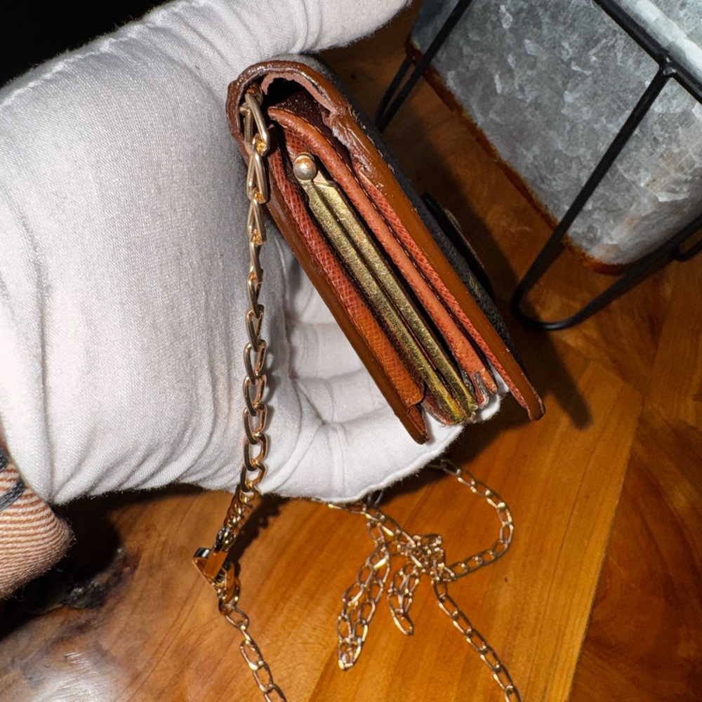 Louis Vuitton French purse, wallet, monogram, vintage kiss Lock brown gold - Picture 6 of 16